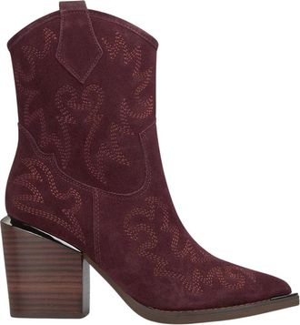 Alma En Pena Geborduurde Enkelboots - Dames - Cowboylaarzen - Rood - 36 EU - Schoenen
