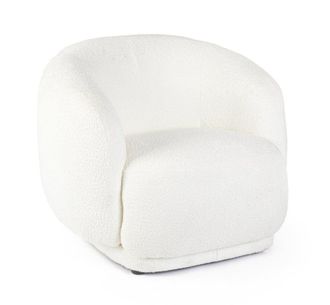 Konte Design Sill&oacute;n de tela efecto boucl&eacute; blanco