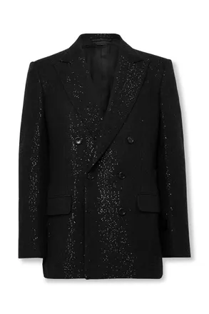 Tom Ford Double-Breasted Sequinned Wool-Blend Suit Jacket