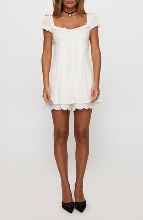 Princess Polly Want Your Love Minidress in White at Nordstrom, Size 10
