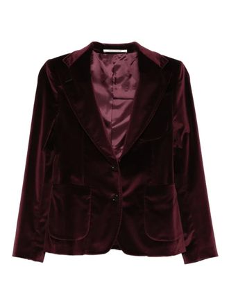 Tagliatore patch-pocket velvet blazer - women - Velvet - 44 - Red