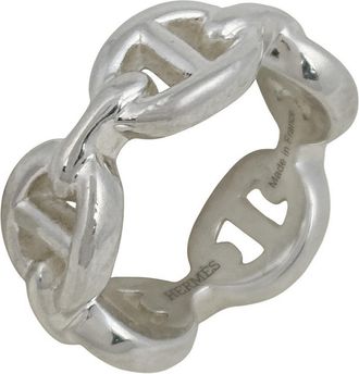 Herm&egrave;s Silver Silver 925 Band Ring (Pre-Owned)