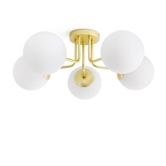 La Redoute Interieurs Plafondlamp in messing en opaline glas, Moricio