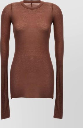 Rick Owens silk-blend ribbed long-sleeve t-shirt