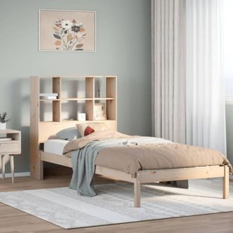 vidaXL Cama Con Estanter&iacute;a Sin Colch&oacute;n Madera Maciza De Pino 90x200 Cm Vidaxl