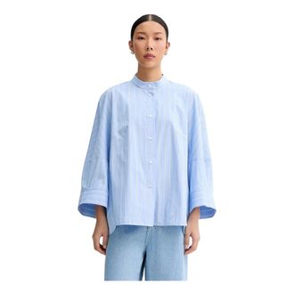 Munthe Dames, Blouses & Shirts, Blauw, Maat: XS Katoen