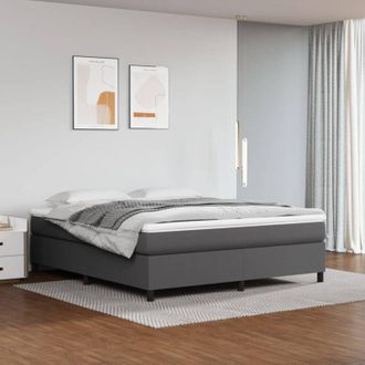 vidaXL Vidaxl - Estructura De Cama Sin Colch&oacute;n Cuero Sint&eacute;tico Gris 180x200 Cm