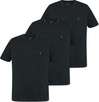 AllSaints Tops, Heren, Zwart, L, Driepack T-shirts Beugel