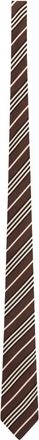 Saint Laurent Brown Ivory Striped Tie
