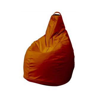 Dmora Dmora - Puf Aunter, Sill&oacute;n Multiusos, Puf, Puf Reposapi&eacute;s, Made In Italy, 90x90 H120 Cm, Naranja