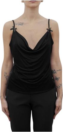 Pinko Nuraqus Top Jersey Lucidi - Dames - Tops zonder mouwen - Zwart - L - Tops