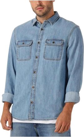 Tommy Jeans Overhemden, Heren, Blauw, XL, Denim, Klassiek Denim Overhemd voor Heren