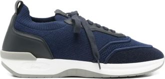Brioni Lace-Up Panelled Sneakers - Heren - Sneakers - Blauw - 45 EU - Schoenen
