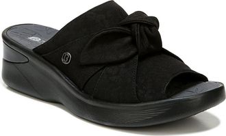 Life Stride Smile Wedge Slide Sandal in Black Fabric at Nordstrom, Size 5.5