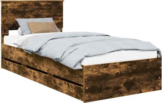 vidaXL Estructura De Cama Roble Ahumado 90 X 190 Cm Madera Ingenieril Vidaxl