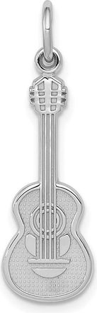 Diamond2Deal 14k White Gold Acoustic Guitar Charm Pendant