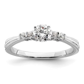 Diamond2Deal 10k White Gold Lab Grown Diamond Engagement Ring 1/2Ct Clarity- VS Color- G-H