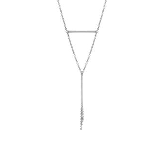 Gold & Honey Womens Tassel And Bar Y-Necklace In Silver