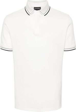 Emporio Armani logo-embroidered cotton polo shirt - men - Cotton - 3XL - Neutrals