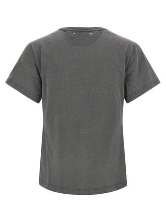 Golden Goose Logo-Embroidered Cotton T-Shirt - Grey