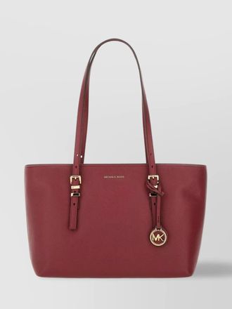 MICHAEL KORS レッドトートバッグ Michael Kors Women's Leather MK Pattern Crossbody Tote Bag