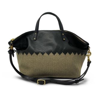Kempton & Co. Crisscross Devon Holdall Bag In Black Ecru