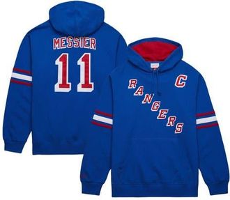Mitchell & Ness Mens Mitchell & Ness Mark Messier Blue New York Rangers Name & Number Premium Pullover Hoodie at Nordstrom, Size 4X-Large