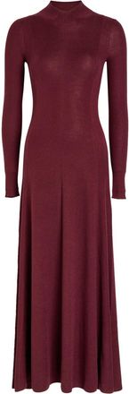 Maria McManus Ribbed Merino Wool Maxi Dress - Burgundy - M (UK12 / M)