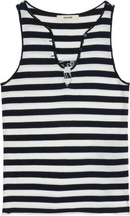 Zadig&Voltaire Tif Cl Voltaire Stripes - Dames - Tops zonder mouwen - Veelkleurig - XS - Katoen - Tops