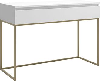 Selsey Selsey - Bemmi - Escritorio De Tocador Con Estructura Met&aacute;lica Dorado 120 Cm - Blanco
