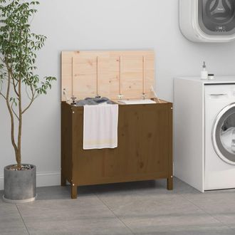 vidaXL Ba&uacute;l Para Colada Madera Maciza Pino Marr&oacute;n Miel 88,5x44x76 Cm Vidaxl