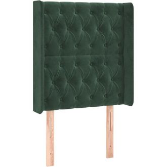 vidaXL Cabecero Con Led De Terciopelo Verde Oscuro 83x16x118/128 Cm Vidaxl