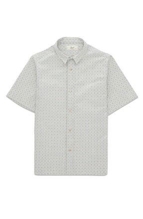 Fortela Prequel Cotton Short Sleeve Shirt in Beige at Nordstrom, Size 42 Eu