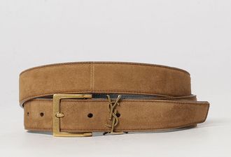 Saint Laurent Cintura Cassandre Vadim in pelle scamosciata con monogram YSL