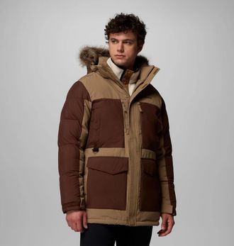 Columbia Marquam Peak Fusion II Jacket Mens Brown Hooded Parka KFC407