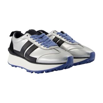 Lanvin Womens Bumpr Sneaker Silver Calfskin
