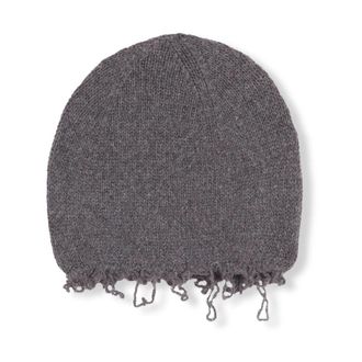 Cortana Grijs Melange Wollen en Kasjmier Beanie - Dames - Hoeden - Grijs - M - Wol - Accessoires