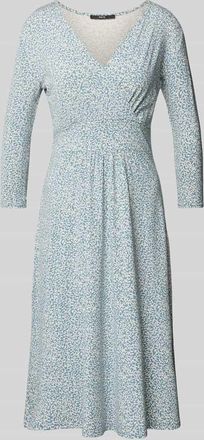 Zero Knielanges Kleid mit V-Ausschnitt in Bleu, Gr&ouml;&szlig;e 42