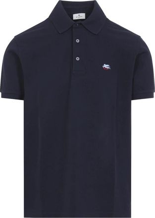 Etro Polo Roma Plain - Heren - Polos - Blauw - M - Katoen - Tops