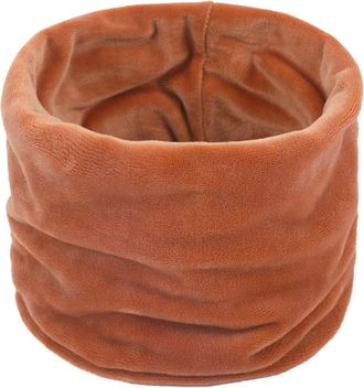 ACVIP Men Womens Winter Neck Warmer Gaiter Soft Velvet Circle Scarf (Orange Yellow)