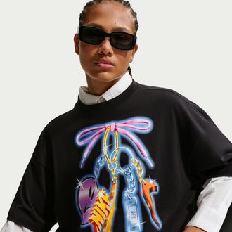 Nike Womens Nike Sportswear Classic Oversized T-Shirt in Black | IR7848-010