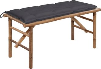 vidaXL Garden Bench Bamboo Medium Foldable Garden Bench Rectangular