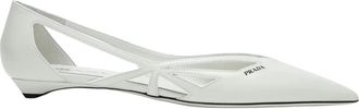 Prada Ballerina Shoes, female, White, 7 UK, White Pointed Toe Ballerina Flats