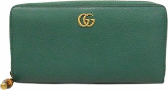 Gucci Green Leather Long Wallet (Bi-Fold) (Pre-Owned)