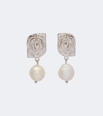 Magda Butrym Floral faux-pearl drop earrings