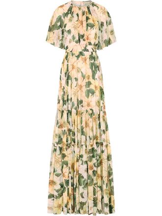 Dolce & Gabbana Maxi-jurk met bloemenprint - Geel