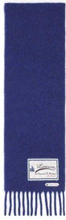 Lanvin Fringed Wool Scarf With 22 Faubourg Label in Blue at Nordstrom