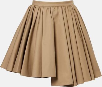 Self Portrait Gathered cotton miniskirt