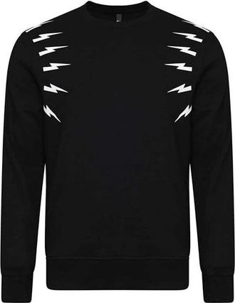 Neil Barrett Zwarte Sweatshirt Pbjs 333A G517S 524 - Heren - Sweatshirts - Zwart - M - Katoen - Hoodies & sweatvesten
