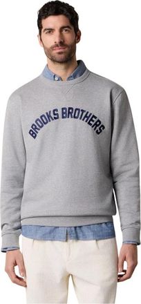 Brooks Brothers Katoenen sweatshirt met verlengde logoprint - Heren - Sweatshirts - Grijs - XL - Katoen - Hoodies & sweatvesten